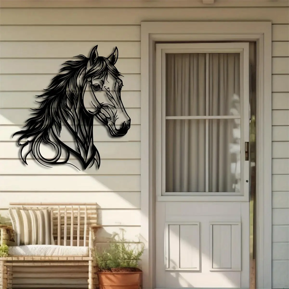 Metal Horse Head Wall Art, Modern Horse Head Wall Decor, Western Wall Art, Aesthetic Wall Decor, Decorative Artwork, Animal Theme Home Decor, Wall Hanging Ornament for Living Room Bedroom, Poster, Indoor Decoration