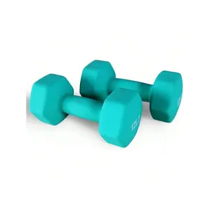 Hot selling styles  Signature Fiess Neoprene Dumbbell Hand Weights Slip Anti Roll Hex Shape Colorful Pair Or Set With Stand Strength training