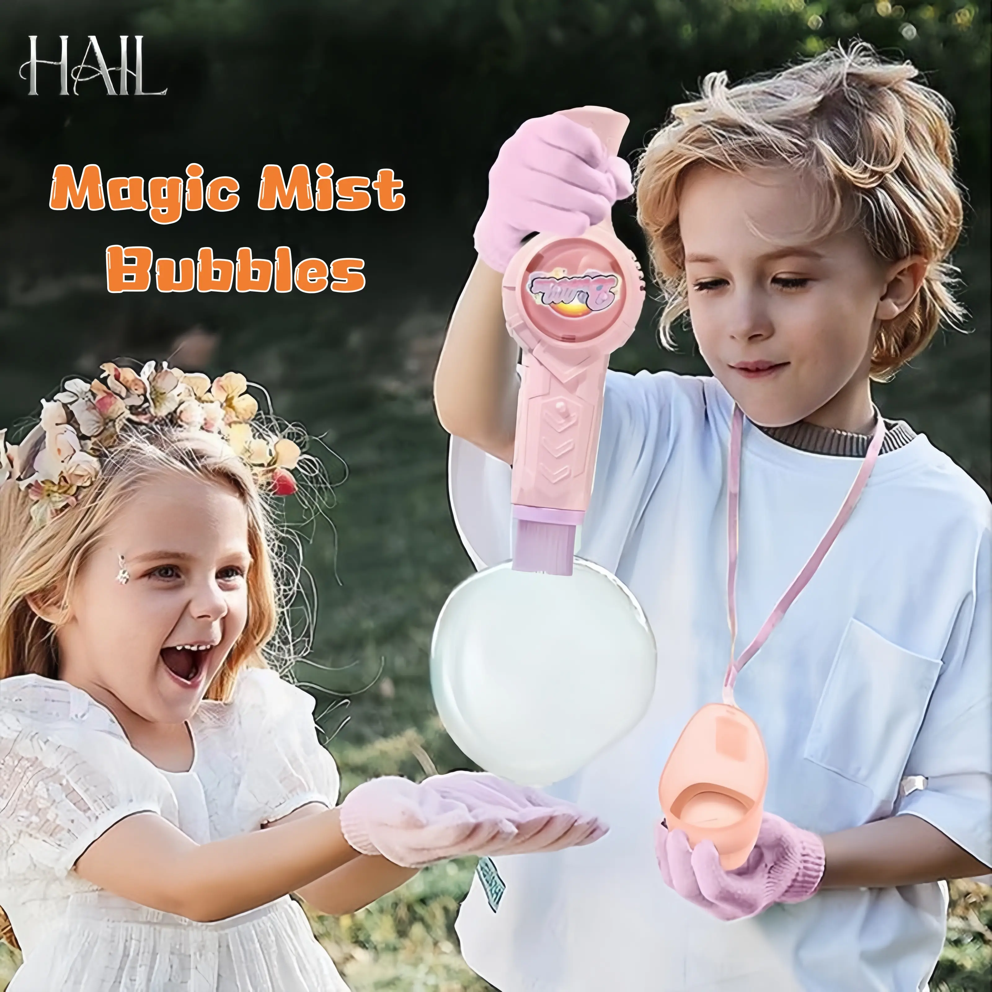 Mist Bubble Machine for Kids – Elastic Bubble Fog Wand, Smoke Bubble Sword, Interactive STEM Toy with Lights & Music, Parent-Child Fun, Outdoor Summer Play, Birthday Gift for Boys & Girls