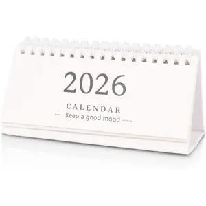 Small Desk Calendar 2025-2026, 18-Months Desktop Calendar with Memo Notes - Runs from July 2025 to December 2026, Mini Standing Flip Calendar for Desk,  & Office, 6"x3"(Whtie)