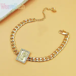 Hot Sale Retro Saint Jude Avatar Pendant Bracelet, Maillard Color Punk Style Chain for Men & Women, Trendy Couple Matching Religious Jewelry, Vintage Hip Hop Design for Daily Wear, Street Style & Festival Gifting