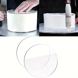 2pcs, Cake Dough Artifact, Acrylic Cake Board, Clear Plastic Cake Base, Baking Tools, Kitchen Gadgets, Kitchen Accessories, Baking Supplies