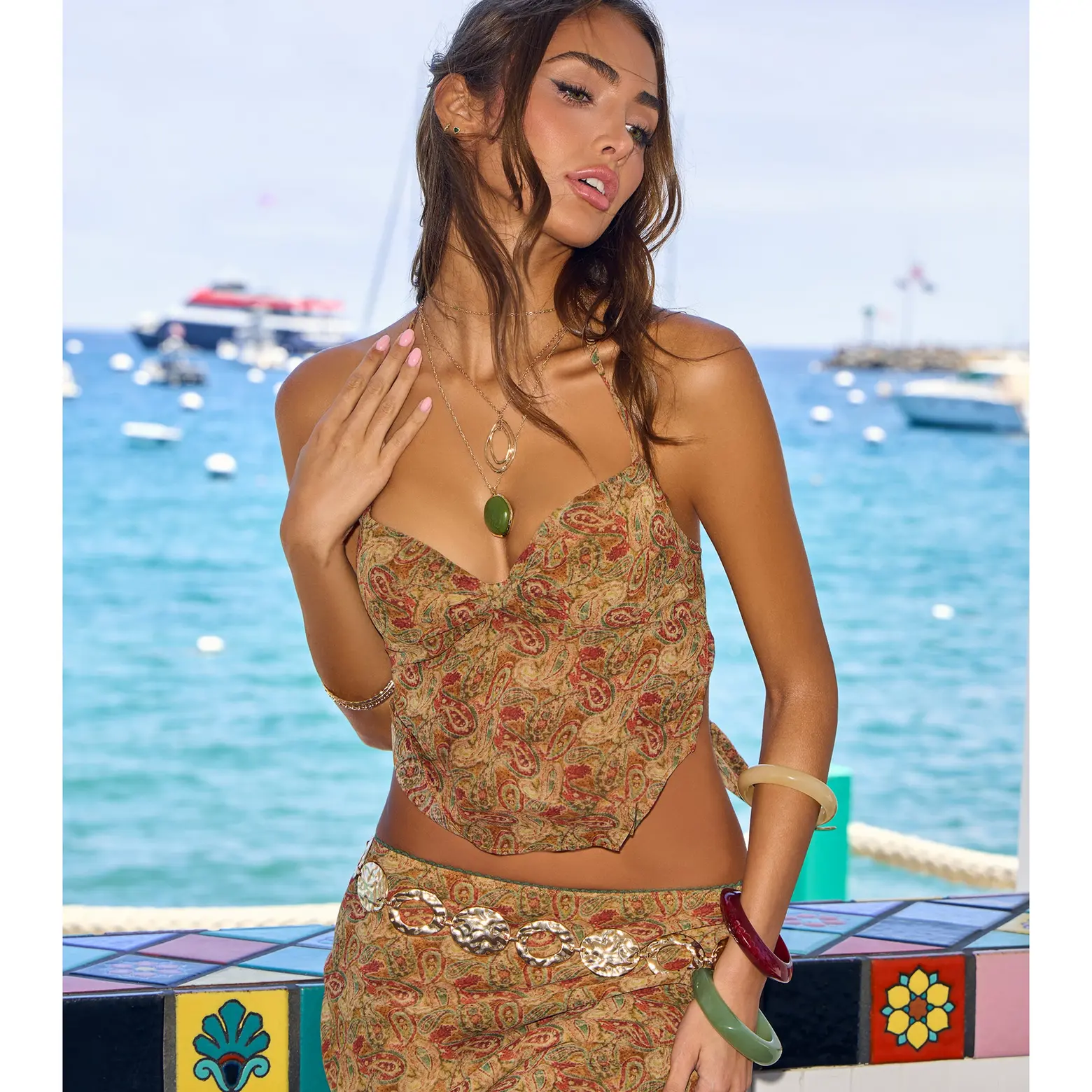 Paisley Mood Chiffon Halter Top