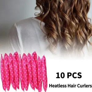 10pcs Sleeping Hair Rollers Set for Women, Flexible & Soft Heatless Hair Curler for Natural Curls and Waves, Polka Dot Design, DIY Hair Styling Tool, Damage-Free Hair Curls