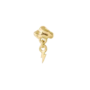 Thunderstruck Pin - 14K Gold Lightning Threadless End