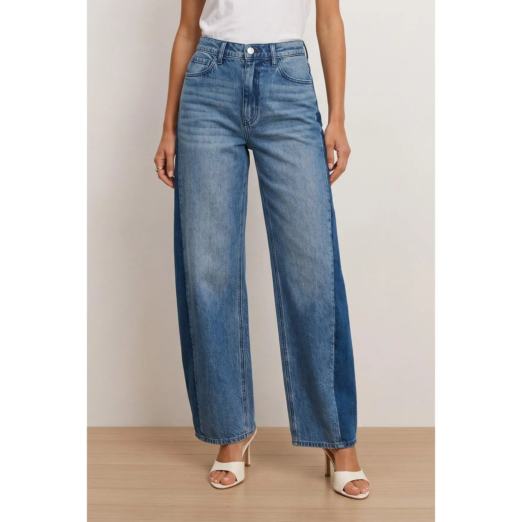 Selena Barrel Jean - Medium Blue