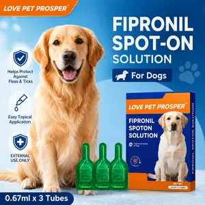 LOVE PET PROSPER Fipronil Spot-On Solution for Dogs, 0.67ml×3 Tubes Flea & Tick Topical Drops, External Dog Care Treatment for Routine Protection |COD