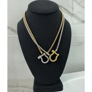Double the Horseshoe Necklace Stack