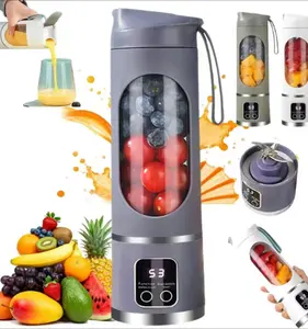 Portable blender, USB‑C rechargeable personal juicer with LED display kitchen gadgets BPA‑free mini blender with adjustable speed settings travel blending cup suitable for home and office use digital multi‑mode juicing blender Father’s Day Gift
