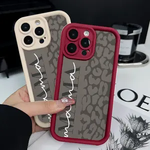 Trendy MAMA Leopard Case for iPhone 17 Pro Max 16 Plus 15 14 13 12 11 Air E Plus Shockproof Full Camera Protection Durable slim Silicone Cover Protective Cellphone