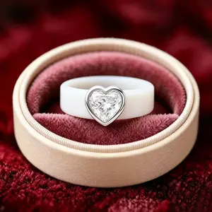 1pc 14k golden plated silicone ring for women, sparkling heart-shaped cut CZ engagement ring, commitment ring, designed for women, hypoallergenic, exquisite jewelry, suitable for daily use, weddings, Valentine's Day, anniversaries