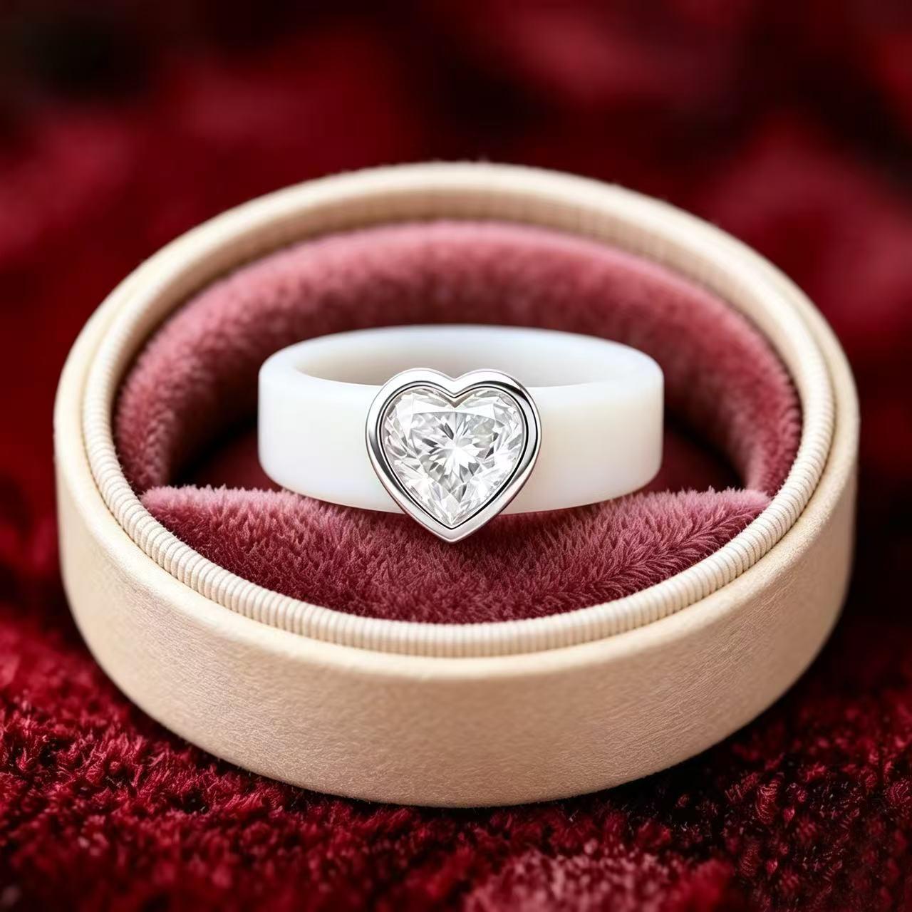 1pc 14k golden plated silicone ring for women, sparkling heart-shaped cut CZ engagement ring, commitment ring, designed for women, hypoallergenic, exquisite jewelry, suitable for daily use, weddings, Valentine's Day, anniversaries