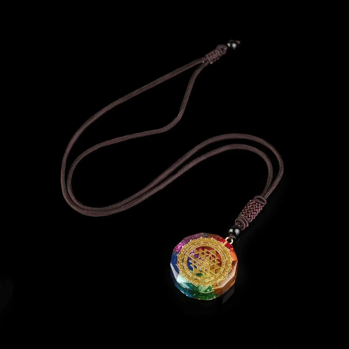 Chakra Orgonite Protective Necklace with Chakra Crystals - Balances Orgone Energy, Blocks EMF, Reduces Negative Energy