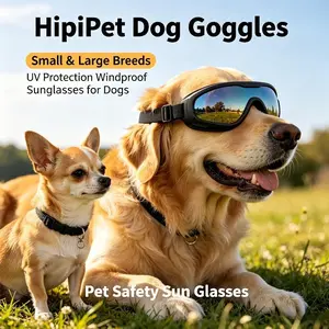 Adjustable Dog Goggles for Small & Large Breeds, UV Protection Windproof Pet Sunglasses