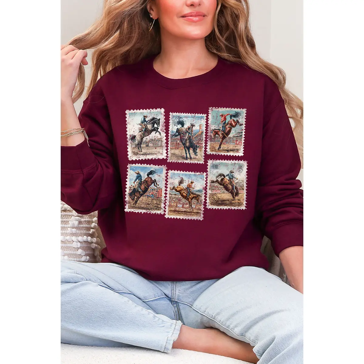 Rodeo Stamps Heavy Blend Crew Sweatshirt