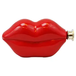 Fairly Odd Novelties Red Lips Stainless Steel Flask, 6oz