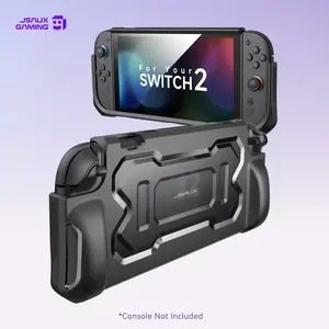 JSAUX Protective Case Designed for Nintendo Switch 2 2025, TPU Grip Portable Cover Compatible for Switch 2 Case and Joypad Controller, Accessories with Shock-Absorption and Anti-Scratch Design-Black