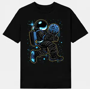 G Blue 11s Sneaker Match Tee Black Moonman Unisex Streetwear graphic