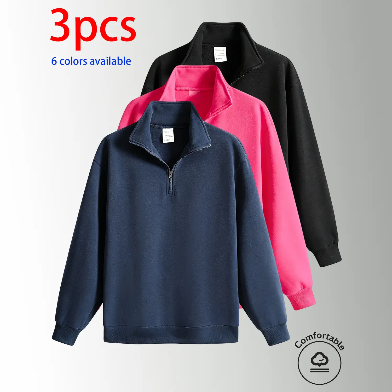 Navy blue + rose red + black