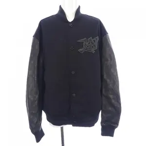 Pre-owned Louis Vuitton Other Small Leather Goods Monogram Embossed Leather Wool Jacket