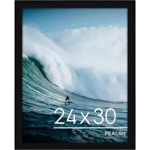 24x30 Poster Frame Black, Picture Frames for Wall Mounting Display Horizontally or Vertically Hanging, 1 Pack