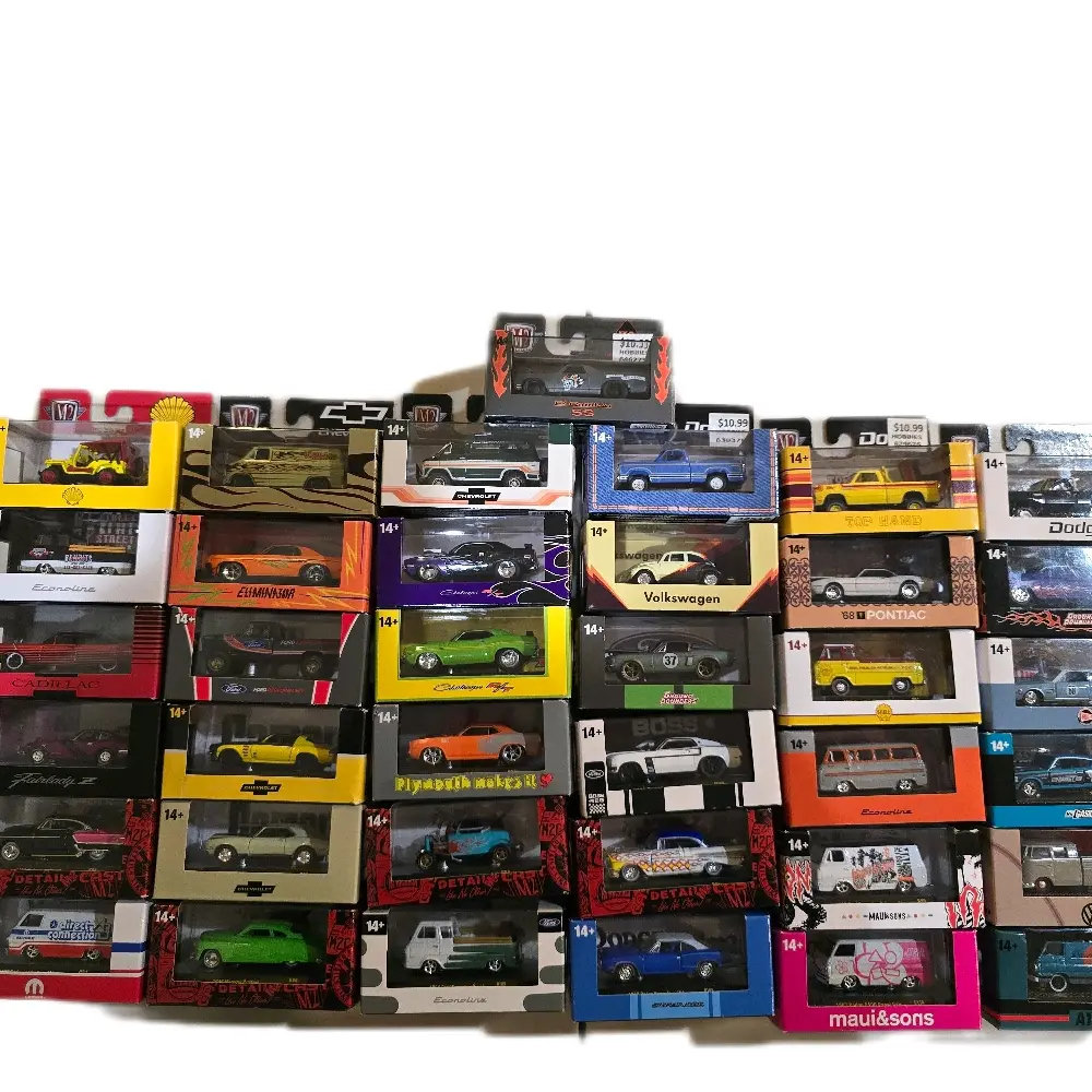 M2 Machines 1/64 Scale Collectible Cube - Metal Model Car Toy with Assorted Die Cast Vehicles & Truck Options, Car Diecast Toys for Collectors