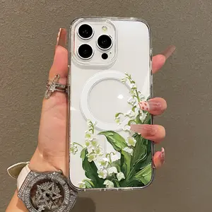 Soft Girl Magnetic Case for iPhone11/12/13/14/15/16/promax, Elegant lilacs Lightweight, Drop-Proof, MagSafe Compatible | Perfect for Teen Girls