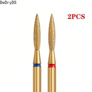 Flame Cuticle Cleaner Nail Drill Bits 2pcs Diamond Nail Polishing Head- Odorless Manicure & Pedicure Tool for Smooth Nails,Nail Supplies For Nail Techs And DIY Manicure Home Use, Nail Art Accessories