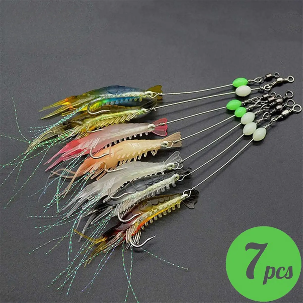 3pcs/7pcs Soft Plastics Fishing Shrimp Lures Fishing Lures Artificial Fishing Bait Isca Artificial  Ascesorios Pesca