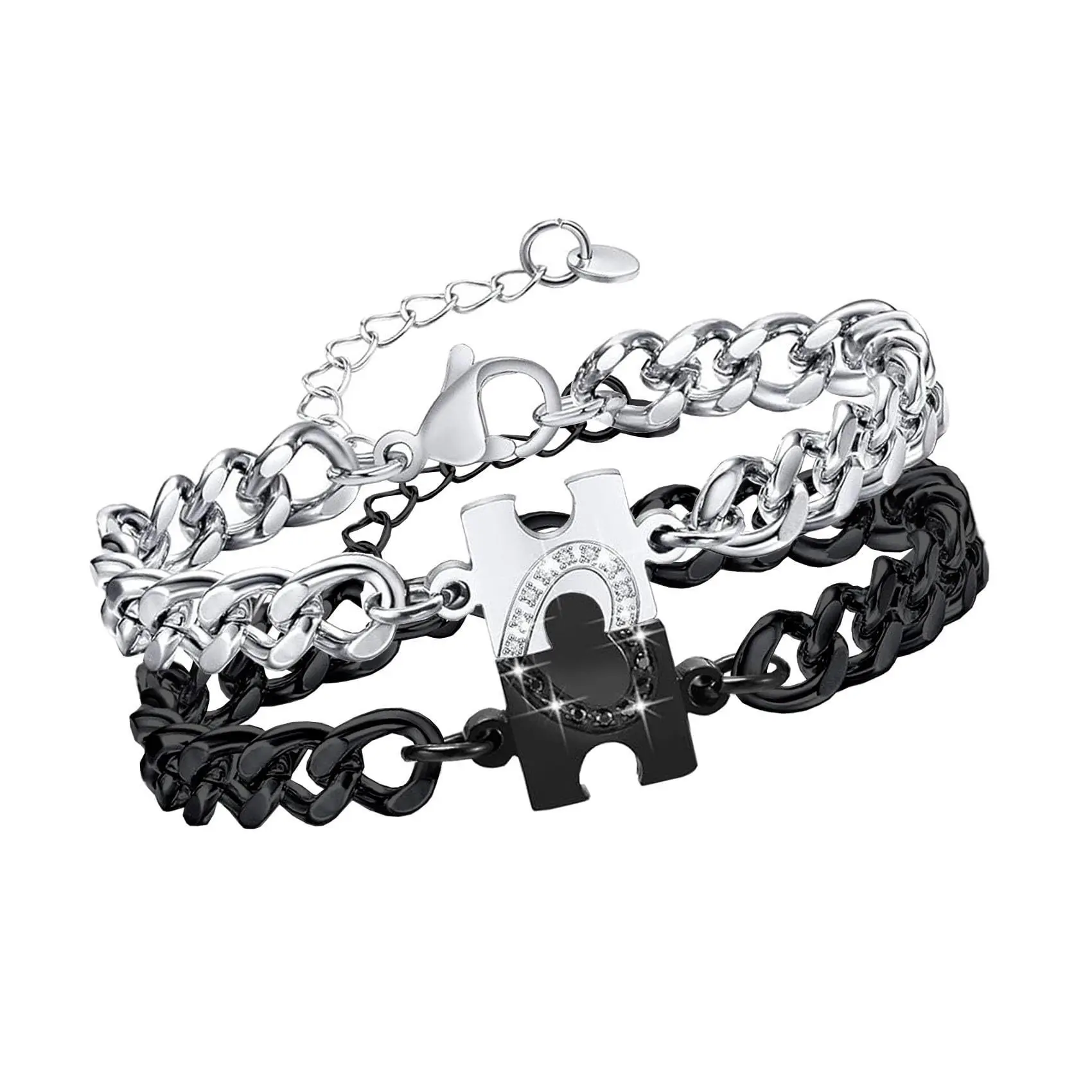 Stainless steel couple bracelet