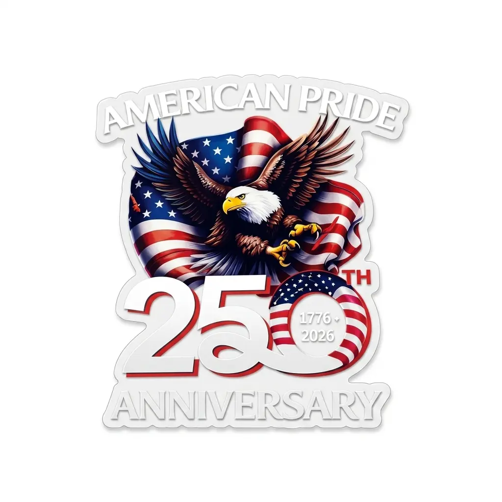 Patriotic American Pride Automotive Vinyl Decal Set, 2-Pack Graphic Car Decorations for the 250th Anniversary