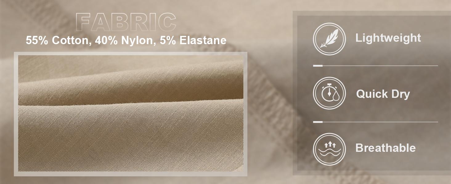 MoFiz  Outdoor Cargo Pants Lightweight Joggers Elastic Waist Athletic Hiking Sweatpants Casual Travel Pant with Pocket