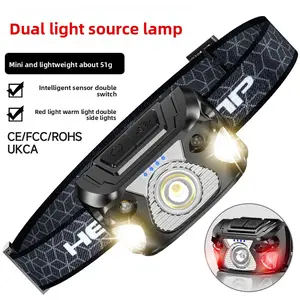 LED Motion Sensor Headlamp USB Rechargeable Mini Headlight with Red Light Waterproof Head Lamp for Fishing Camping Hiking Cycling Working fishing stuff k5 e bike bike fenders pushy bike bike spools bike fender mat holder for pilates pilates mat scrunchie