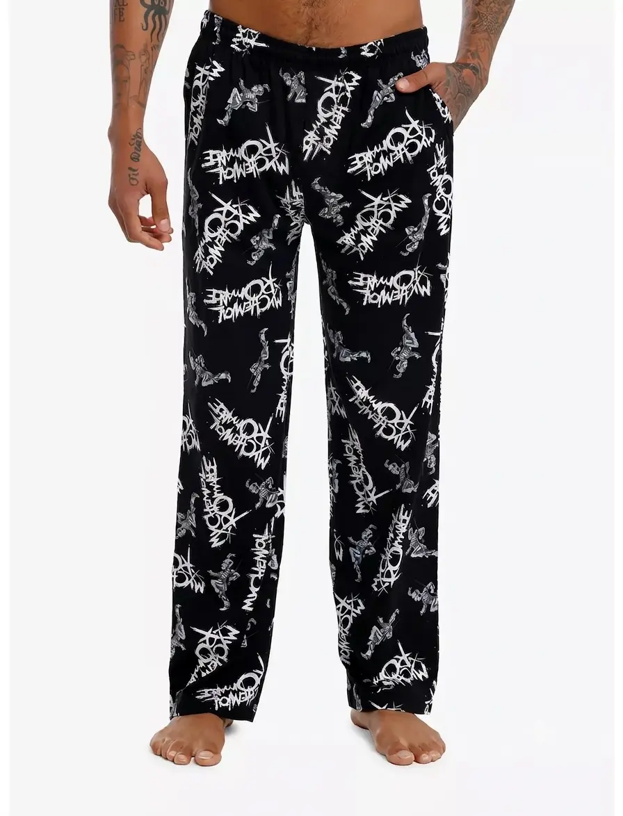My Chemical Romance Black Pajama Pants, Pajamas, homewear pajama, horror pants, halloween bottom