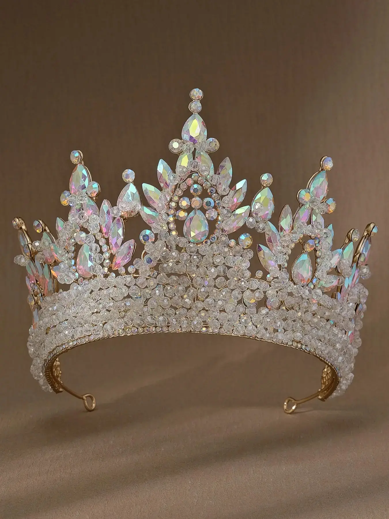 Large Artificial Crystal Hair Hoop Crown Design Hair Crowns for Women Wedding Bridal Hair Accessories Bridal Headpiece Prom Birthday Party Rhinestone Beauty Queen Princess Headband Silver Color All Seasons Casual Style