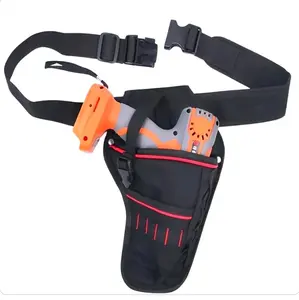 Heavy-Duty Impact Driver Drill Holster w/Multiple Tool Loops and Angled Design to Evenly Balance Weight On Belt,Portable Multifunctional Toolkit
