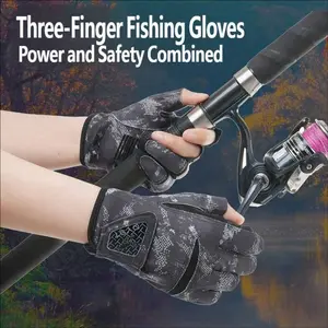 1 Pair Men Gloves Outdoor Fishing Breathable Lightweight Cycling For Anti Slip Wear Resistant