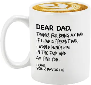 Dear Dad Thanks For Being My Your Favorite Father's Day Gifts Best Dad Best Dad Ever Cup Funny Birthday Gifts For Daddy Coffee Cup Unique Coffee Cups