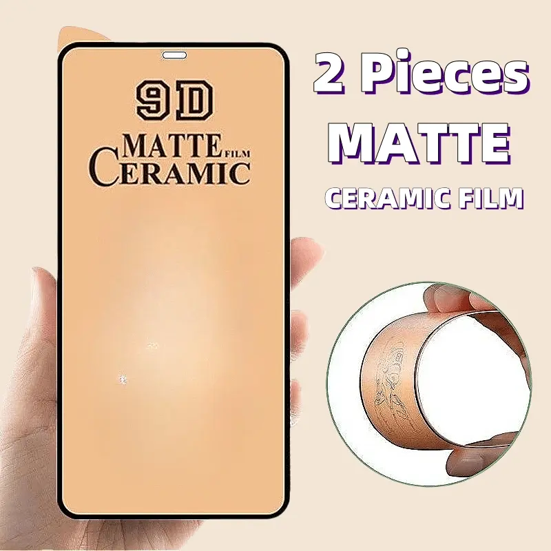 2-Pack Matte Ceramic Screen Protector for iPhone 16, 16 Pro, 16 Plus, 16 Pro Max, and Pro Max E – Anti-Fingerprint, High Sensitivity, Easy to Install, Phone Accessories