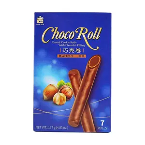 IMEI Taiwan Hazelnut Cream Filled Chocolate Wafer Rolls - Crispy Egg Rolls Snack 137g