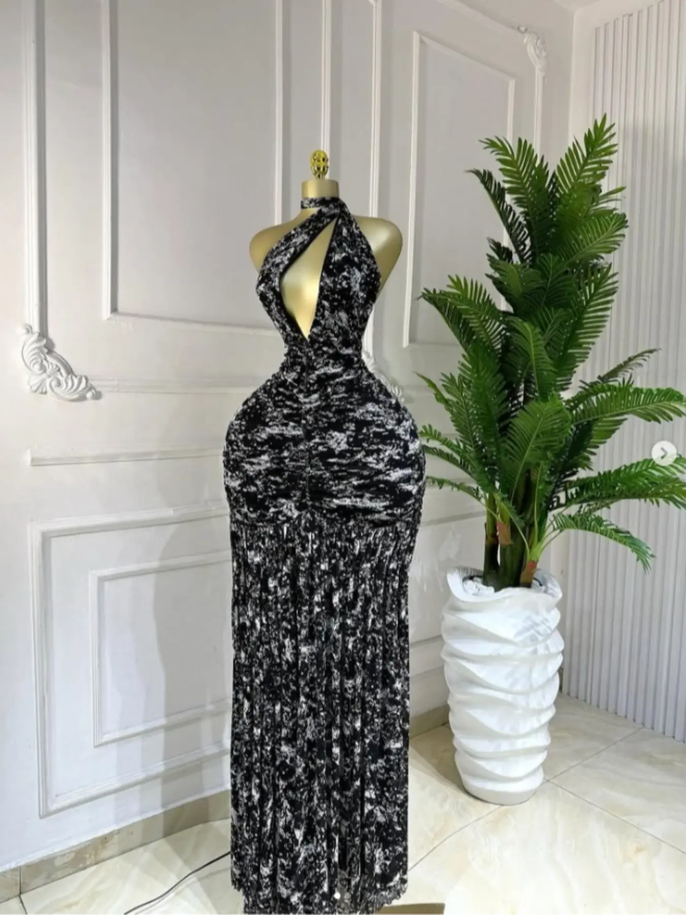 PULKRITU Women's Off-Shoulder Sleeveless Halter V Neck Printed Fitted Long Dress, Birthday Party Vacation Sexy PULKRITU Women's Off-Shoulder Sleeveless Halter V Neck Printed Fitted Long Dress, Birthday Party Vacation Sexy
