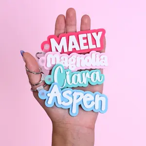 Southern Supply Personalized Solid Color Bag Tags & Nameplate Charm Keychains, Customizable Name Keychains for Accessories