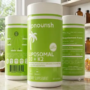 Liposomal Vitamin D3 5000 IU K2 MK7 100 mcg, Vit D and K Supplement 365 softgels