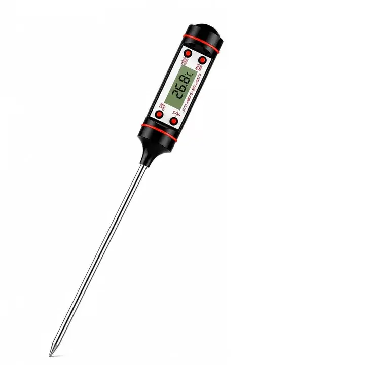 Stainless Steel Thick Probe Digital Kitchen Meat Thermometer, 1-Count Instant Read Tool for Cooking, Grilling, BBQ