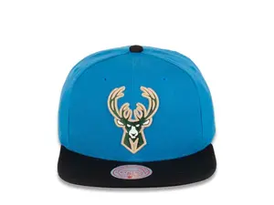 Mitchell & Ness Light Blue/Black NBA Milwaukee Bucks Core Basic Snapback