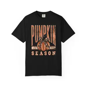 Pumpkin Season Distressed Bow Comfort Colors Tee Fall Graphic Shirt Autumn Womenswear Top