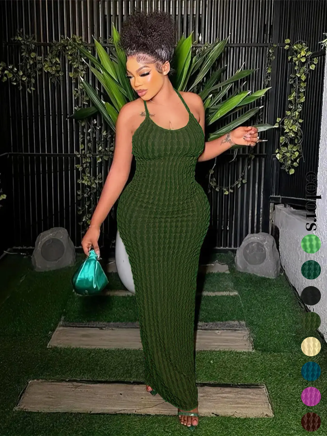 Women's Solid Criss Cross Backless Frill Trim Cami Dress, Bodycon Maxi Dress for Party Club Dating Wear, Dresses for Women, Summer Dresses, Womenswear, Lady - TikTok Shop Women's Solid Criss Cross Backless Frill Trim Cami Dress, Bodycon Maxi Dress for Party Club Dating Wear, Dresses for Women, Summer Dresses, Womenswear, Lady - TikTok Shop