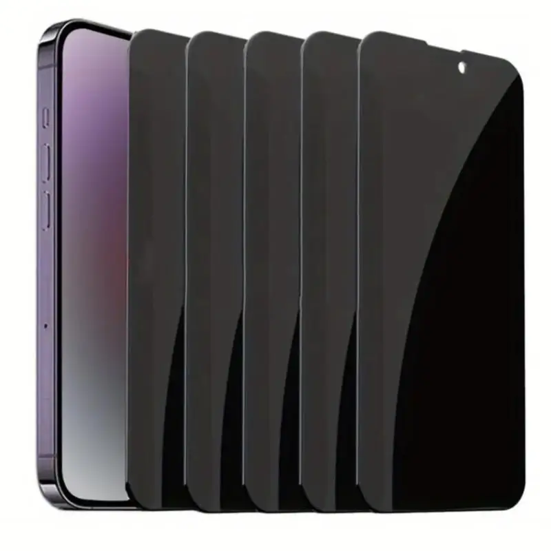 Privacy Screen Protector, 5 Counts Anti-spy Tempered Glass Screen Protector, Phone Accessories Compatible with iPhone 16 15 14 13 12 11 Pro Max, Phone