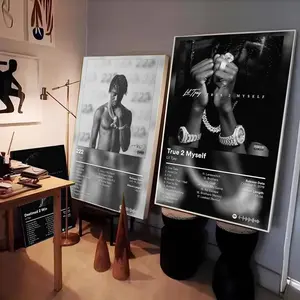 Singer L-Lil Tjay Album Cover Poster HD Waterproof Art Sticker | Custom DIY Self-Adhesive Wall Print | Fade-Resistant, Long-Lasting Decorative Poster for Home, Office, Living Room, Bar | Multiple Sizes, High Definition, Easy to Apply & Clean