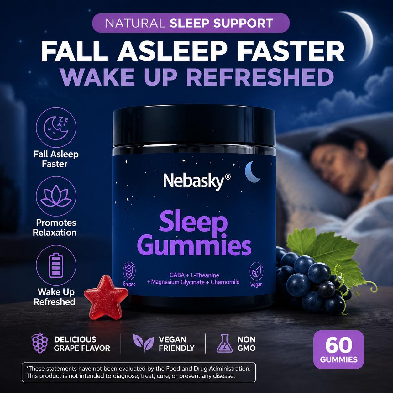 Natural Sleep Gummies - 60 Servings Sweet Strawberry Stars, Melatonin-Free Dietary Supplement for Wellness, Fitness Support (Excludes Creatine Gummies, Suitcase Sleep Pod, Mouth Tape) Natural Sleep Gummies - 60 Servings Sweet Strawberry Stars, Melatonin-Free Dietary Supplement for Wellness, Fitness Support (Excludes Creatine Gummies, Suitcase Sleep Pod, Mouth Tape)
